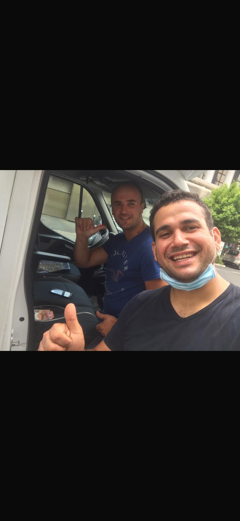 With the driver — On the road